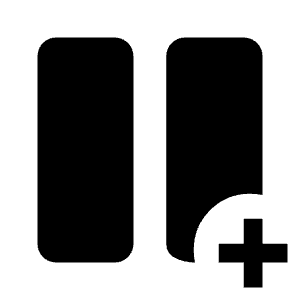 Splitscreen Vertical Add Fill Icon from Outlined Fill - Material Symbols Set