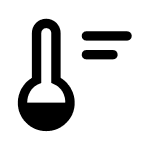 Thermostat Fill Icon from Rounded Fill - Material Symbols Set