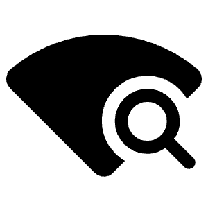 Wifi Find Fill Icon from Rounded Fill - Material Symbols Set
