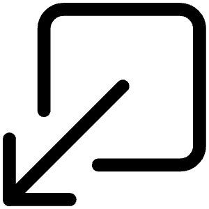 Arrow Down Left Box Outline Icon from Ionic Outline Set