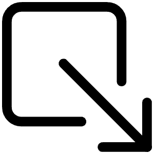 Arrow Down Right Box Outline Icon from Ionic Outline Set