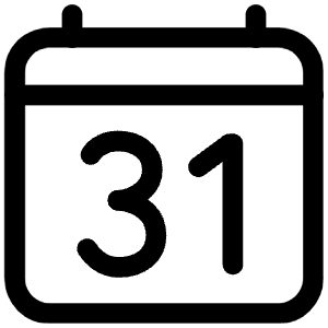 Calendar Number Outline Icon from Ionic Outline Set