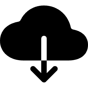 Cloud Download Icon from Ionic Filled Set