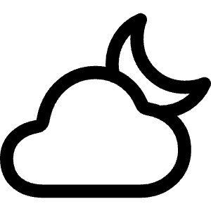 Cloudy Night Outline Icon from Ionic Outline Set