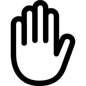 Hand Left Outline Icon from Ionic Outline Set