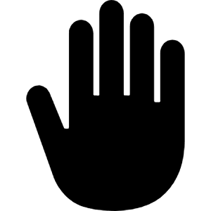 Hand Right Sharp Icon from Ionic Sharp Set