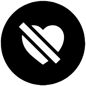Heart Dislike Circle Sharp Icon from Ionic Sharp Set