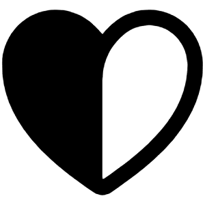 Heart Half Outline Icon from Ionic Outline Set