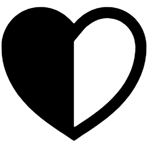 Heart Half Sharp Icon from Ionic Sharp Set