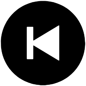 Play Skip Back Circle Sharp Icon from Ionic Sharp Set