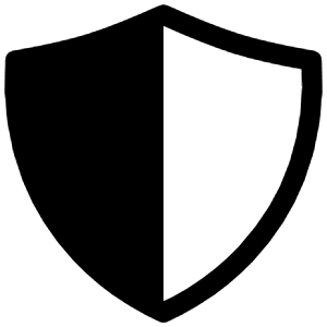 Shield Half Outline Icon from Ionic Outline Set
