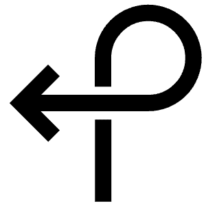 Overlap Left Arrow Icon from Atlas Line Set