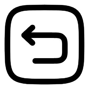 Undo Left Square Icon from Solar Linear Set