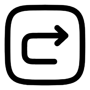 Undo Right Square Icon from Solar Linear Set