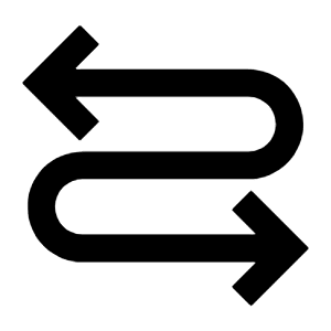 Arrow Curvy Left Right Fill Icon from Sharp Fill - Streamline Material Free Set