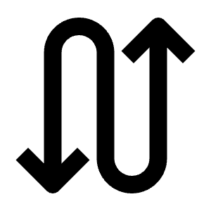 Arrow Curvy Up Down Icon from Outlined Line - Material Pro Free Set