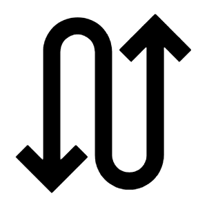 Arrow Curvy Up Down Fill Icon from Sharp Fill - Streamline Material Free Set