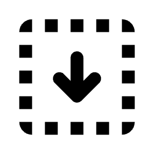 Arrow Down Dashed Square Icon from Rounded Line - Streamline Material Free Set