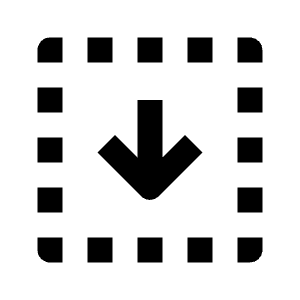 Arrow Down Dashed Square Icon from Outlined Line - Streamline Material Free Set