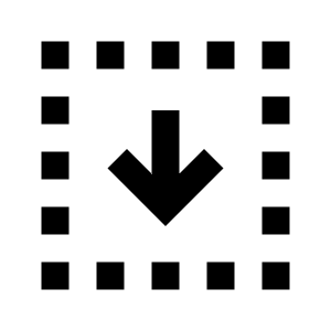 Arrow Down Dashed Square Fill Icon from Sharp Fill - Streamline Material Free Set