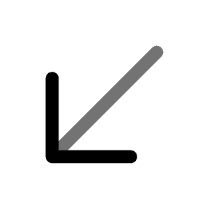 Arrow Left Down Icon from Solar Line Duotone Set