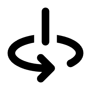 Arrow Rotate Vertical Axis Left Icon from Rounded Line - Material Pro Free Set