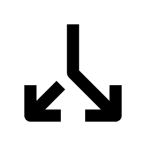 Arrow Split Down Fill Icon from Outlined Fill - Streamline Material Free Set