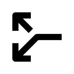 Arrow Split Left Fill Icon from Outlined Fill - Streamline Material Free Set