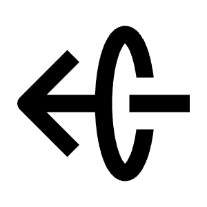 Arrow Through Elipse Left Icon from Outlined Line - Material Pro Free Set