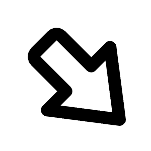 Big Arrow Diagonal Bottom Right Icon from Rounded Line - Material Pro Free Set