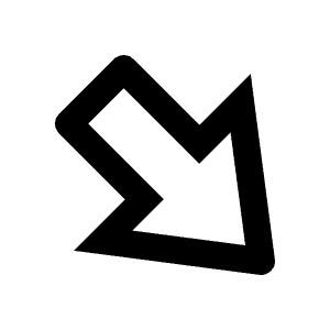 Big Arrow Diagonal Bottom Right Icon from Outlined Line - Material Pro Free Set