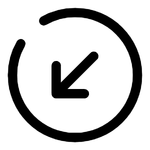 Round Arrow Left Down Icon from Solar Broken Set