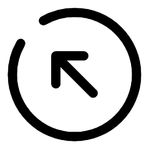 Round Arrow Left Up Icon from Solar Broken Set