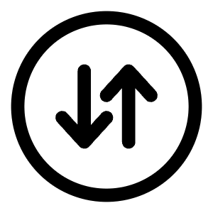 Round Sort Vertical Icon from Solar Linear Set