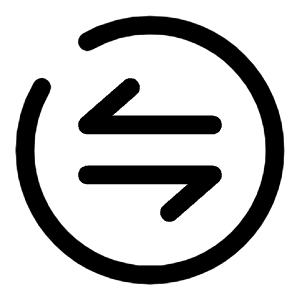 Round Transfer Horizontal Icon from Solar Broken Set