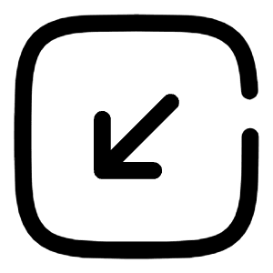 Square Arrow Left Down Icon from Solar Broken Set