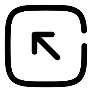 Square Arrow Left Up Icon from Solar Broken Set