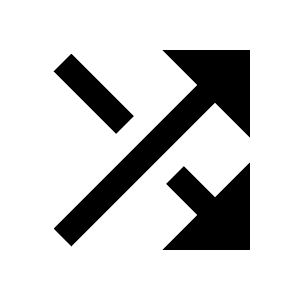 Triangle Arrow Crossover Right Fill Icon from Sharp Fill - Streamline Material Free Set