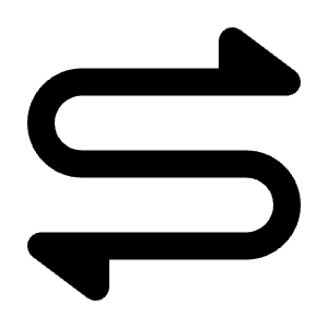 Triangle Arrow Curvy Both Direction Fill Icon from Rounded Fill - Streamline Material Free Set