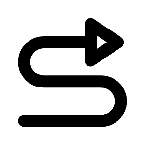 Triangle Arrow Curvy Right Up Icon from Rounded Line - Streamline Material Free Set