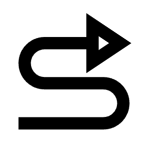 Triangle Arrow Curvy Right Up Icon from Sharp Line - Material Pro Free Set