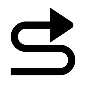 Triangle Arrow Curvy Right Up Fill Icon from Outlined Fill - Material Pro Free Set