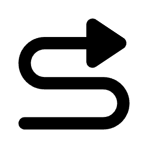 Triangle Arrow Curvy Right Up Fill Icon from Rounded Fill - Material Pro Free Set