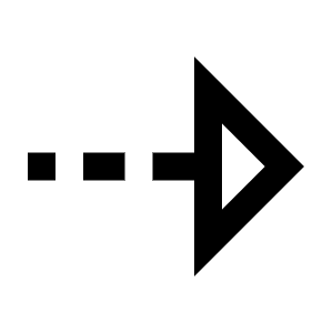 Triangle Arrow Dash Right Icon from Sharp Line - Streamline Material Free Set