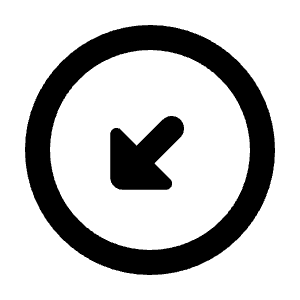 Triangle Arrow Diagonal Bottom Left Circle Icon from Rounded Line - Streamline Material Free Set