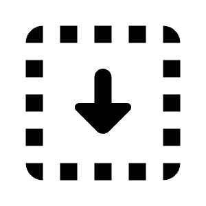 Triangle Arrow Down Dashed Square Icon from Rounded Line - Material Pro Free Set