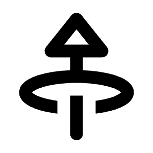 Triangle Arrow Through Elipse Up Icon from Rounded Line - Material Pro Free Set