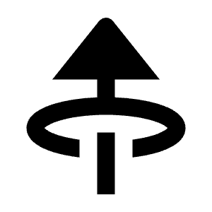 Triangle Arrow Through Elipse Up Fill Icon from Outlined Fill - Streamline Material Free Set