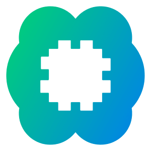 Artificial Intelligence Brain Chip Icon from Sharp Gradient- Free Set