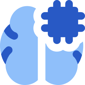 Artificial Intelligence Brain Chip Icon from Core Flat Set